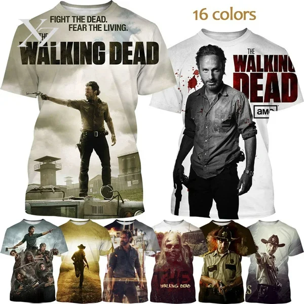 Hot Sale 3D Printed The Walking Dead T-Shirt for Men Summer Fashion Short Sleeve Tee, Horror Oversized Top Premium Clothing
