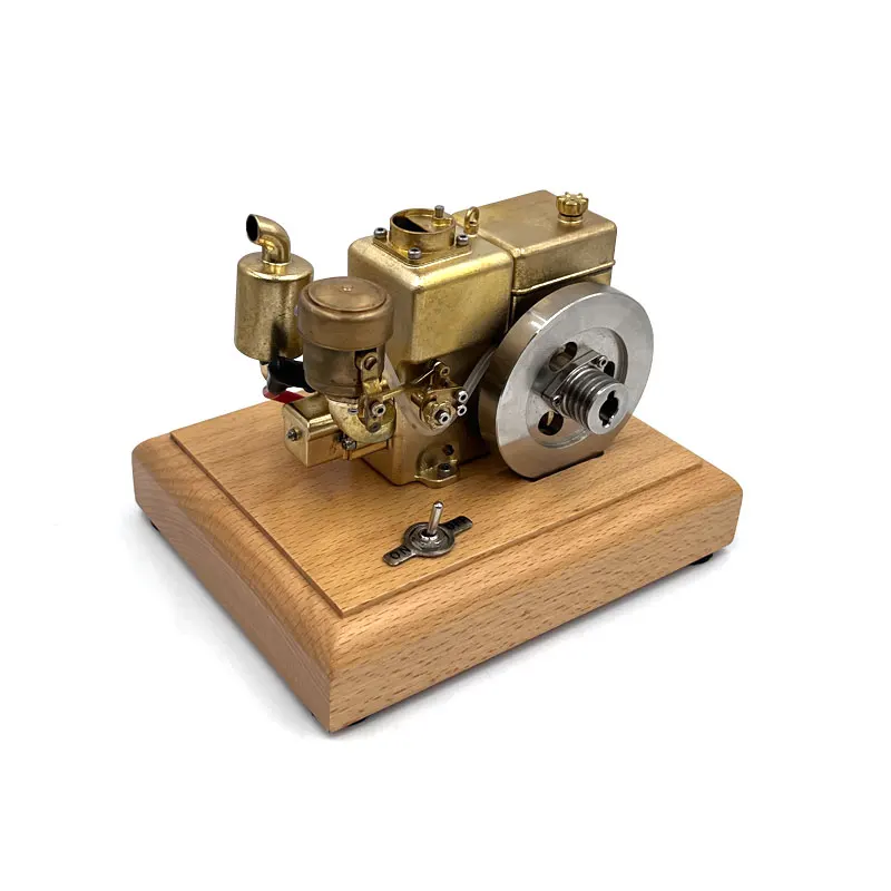 

M26 Horizontal Single Cylinder Engine Metal Water Cooled Internal Combustion Engine Solid Wood Base Model Toy Gift