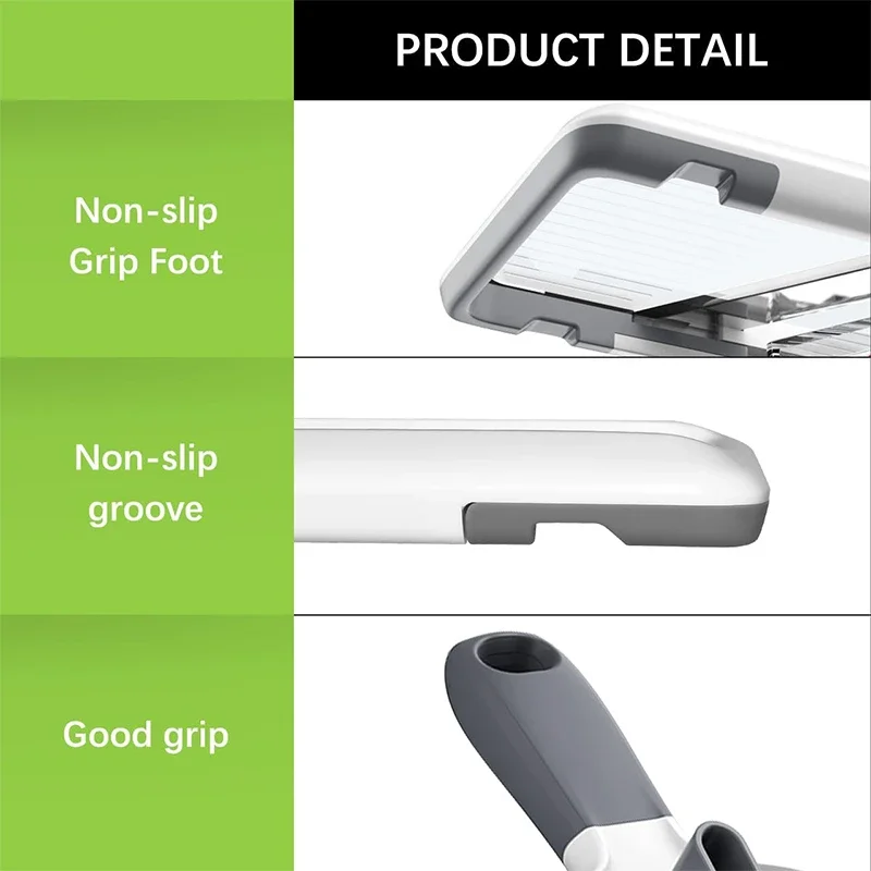 Rebanador de verduras multifunción para uso doméstico con 3 configuraciones de espesor, cortador de patatas y frutas, rallador de mandolina para zanahoria