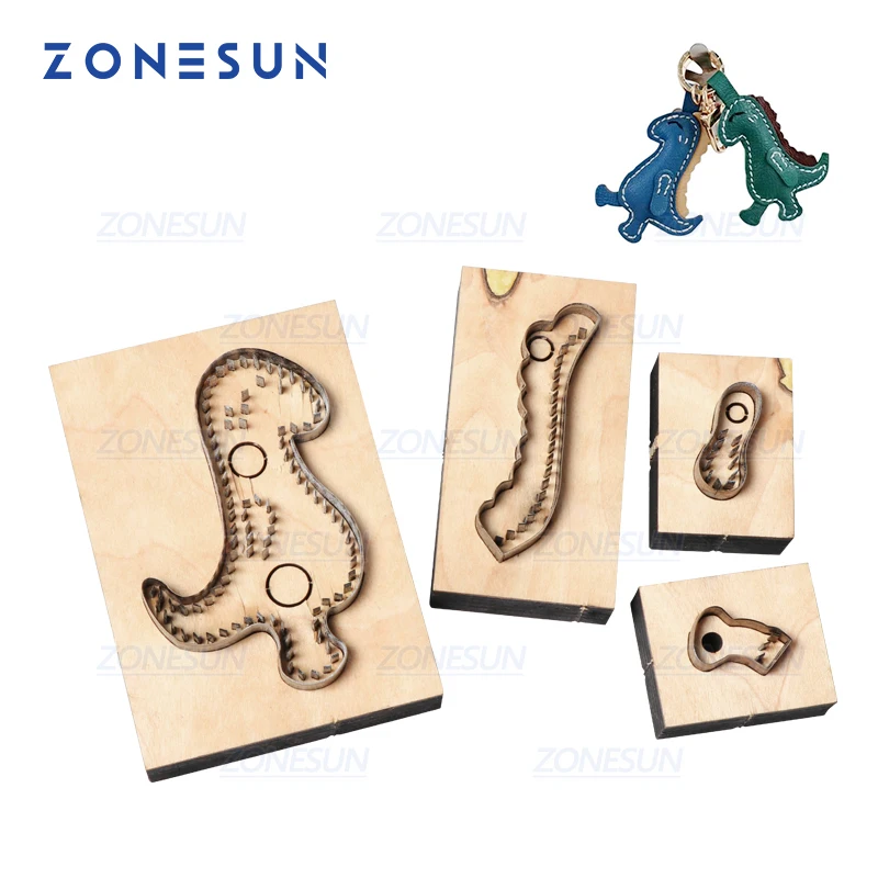 

ZONESUN Custom Dinosaur Leather Key Chain Die Cuts For Handmade Key Ring DIY Hang Decoration Cutting Clicker Die Steel Rule Die