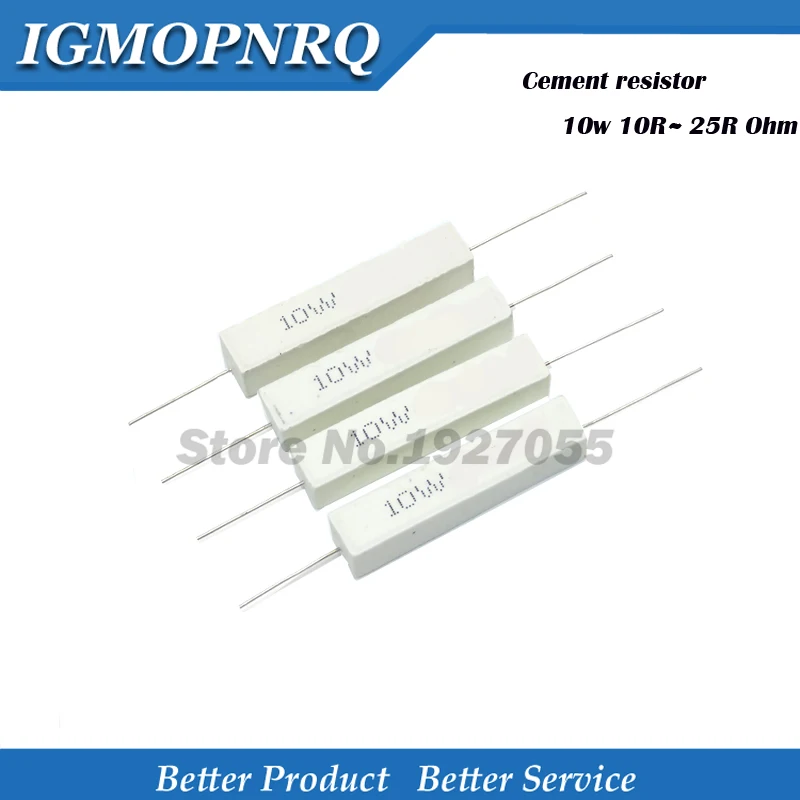 

10 шт. Высокое качество 10 Вт сопротивление цемента 10R ~ 25R Ом 10 15 20 25 Ом 10R 15R 20R 25R цементный резистор