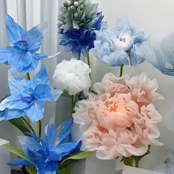 Large Artificial Silk Flower Wedding Decorations Reception Birthday Party Banquet Background Arrangements Shop Window Display