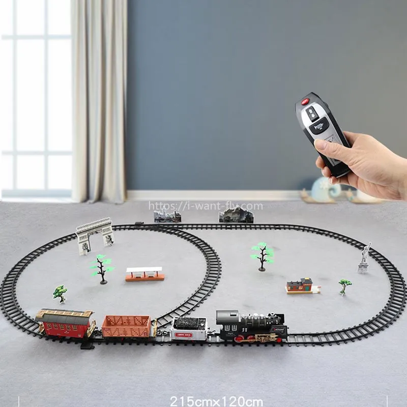 RC Car Remote Control Train Smoke Train Senior Classic RC Train Monther Kids Toy Car