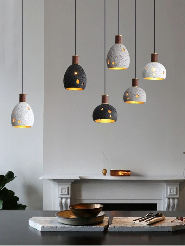 

Подвесные светильники в стиле Ваби-саби: современные лампы для ресторана, бара, прикроватной зоны, чайной комнаты, спальни, дизайнерские декоративные светильники из смолы и камня, E27