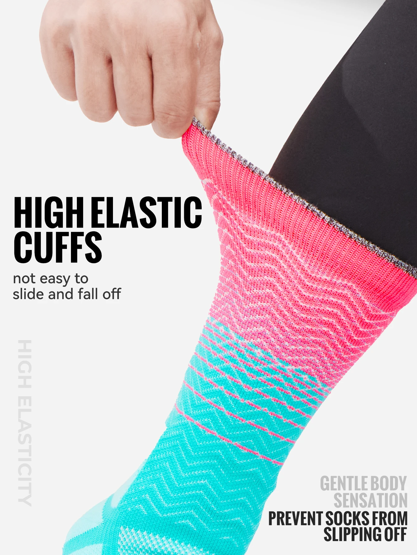 WRELS Lauf-Marathon-Profi-Socken, atmungsaktiv, für Reisen, Basketball, absorbieren Feuchtigkeit, Schweißsocken, Outdoor-Sportsocken für Männer und Frauen – Detail 7