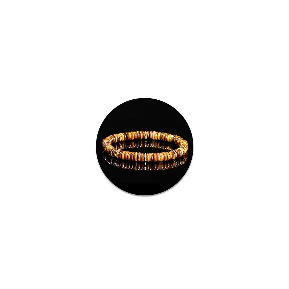 

VIBILIA Healing Crystal Bracelets for Women Handmade Small Beaded Bracelets Natural Stone Spacer Shape Gemstone Stretch Adjus