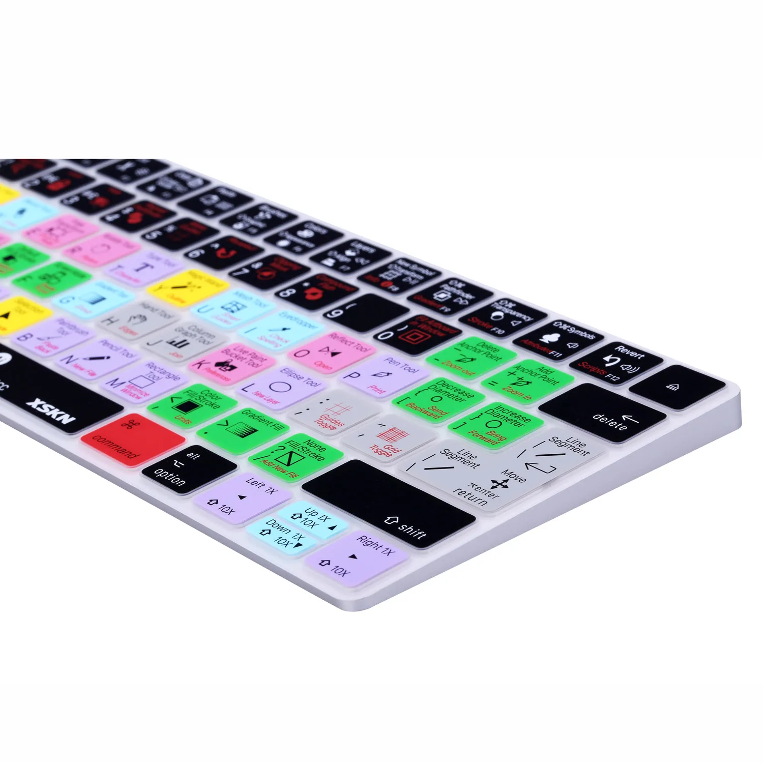 XSKN Adobe AI Illustrator Shortcuts Keyboard Skin for Apple Magic Keyboard Functional Hot keys Protective Cover US EU Version