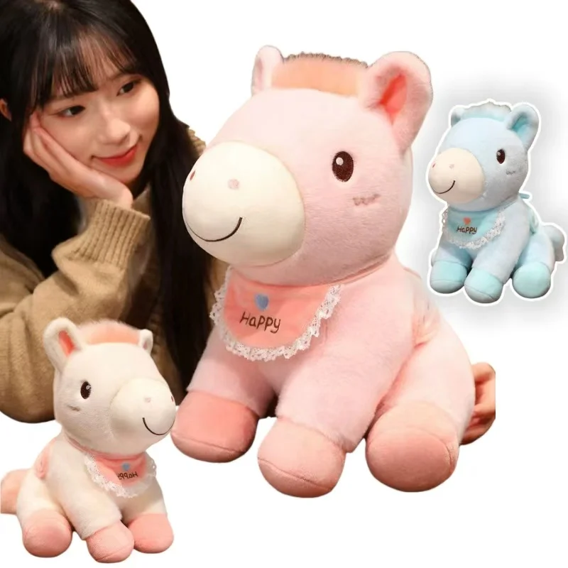 

40 см осанка животных в шарфах лошади плюшевые игрушки милая офисная подушка супер мягкая детская комфортная кукла для сна подарки для детей