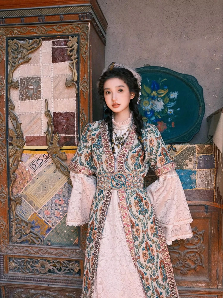 

Одежда для путешествий в стиле принцессы для девушек из уйгурских этнических меньшинств, традиционный национальный костюм, женская летняя мода