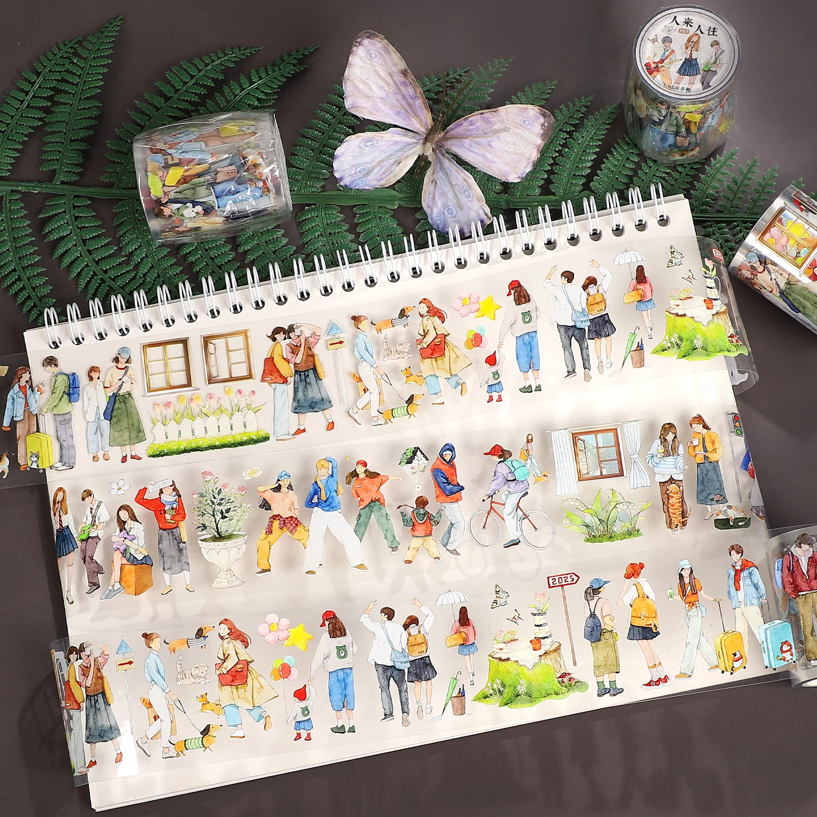 

50 мм * 5 м винтажный персонаж путешествия пейзаж ПЭТ лента креативный DIY материал для журнала коллаж канцелярские принадлежности для скрапбукинга