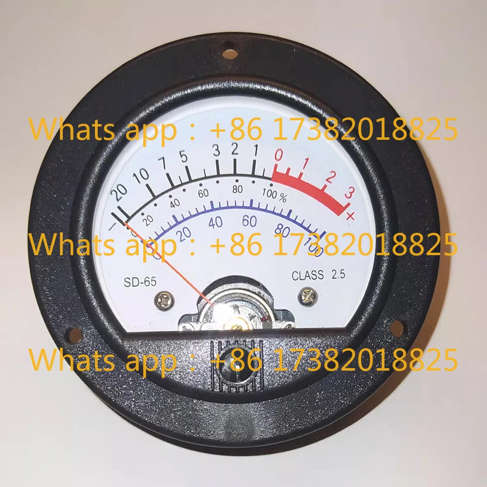 SD-65 Round Black Analog Meter Head Retro Dial VU Meter Level Meter Voltmeter with Yellow Backlight