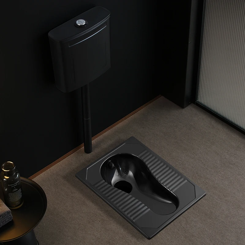 Xigang black stainless steel squat toilet KTV squat basin squat toilet