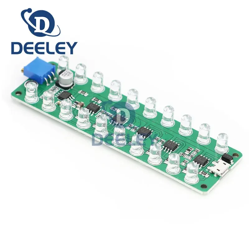 Voice-Controlled Induction Power Amplifier Spectrum Audio Level Meter Module LED