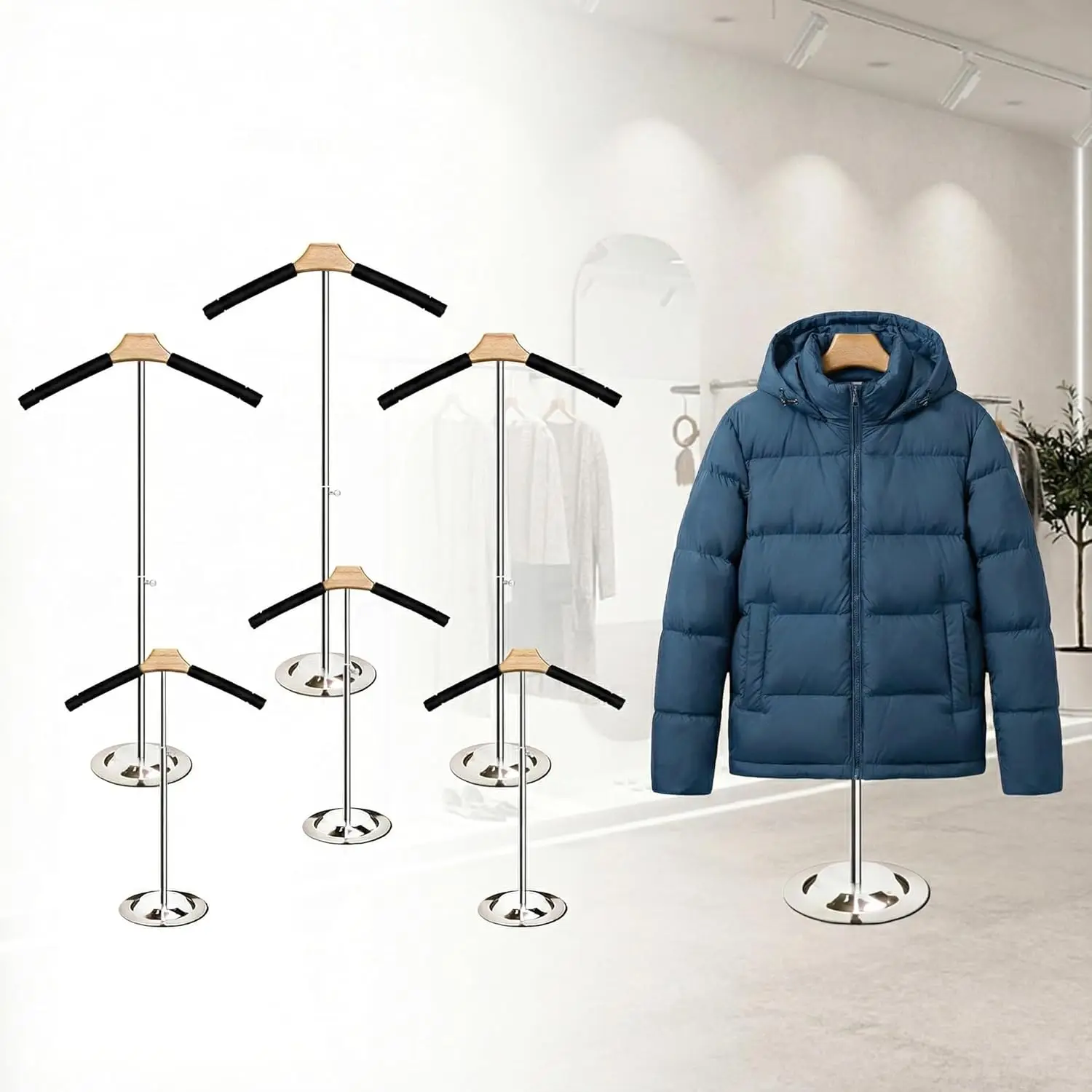 

Регулируемые по высоте манекены-торсы, поролоновые вешалки для деликатных тканей, черные, 6 штук в упаковке