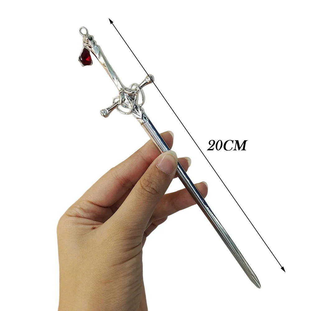 Chinese Sword Shaped Hair Stick Vintage Metal Hairpin Chosptick Elegant Hanfu Accessory Ancient Cosplay Decor Hair Bun Jewelry - view 6