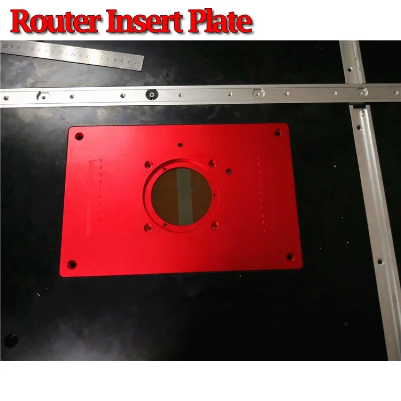 링 및 라우터 템플릿 부싱 가이드가 있는 빨간색 라우터 테이블 삽입 플레이트, 알루미늄 라우터 테이블 톱 삽입 플레이트 키트, 신제품