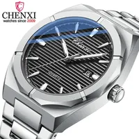 CHENXI New Quartz Sport Watch for Men Stainless Steel Band with Calendar Waterproof Wristwatch Male Automatic Date Clock