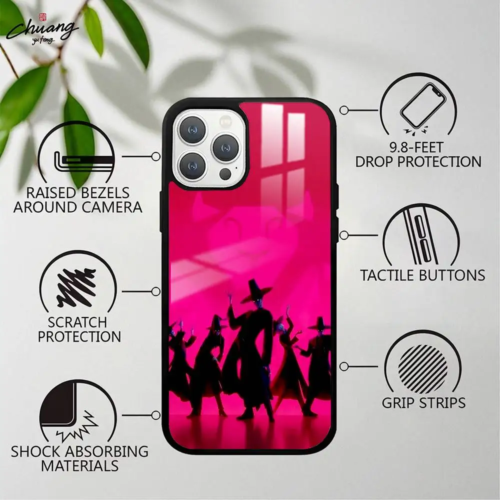حافظة هاتف Saja Boys KPopS D-Demon H-Hunters لهاتف 11 12 13 14 15 16Pro Max mini Plus غطاء هاتف مرآة بلوري