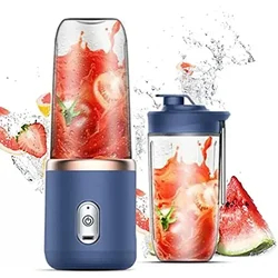 1/2 pc Blue/Pink Portable Small Electric Juicer Stainless Steel Blade Cup Juicer Fruit Automatic Smoothie Blender Kitchen Tool