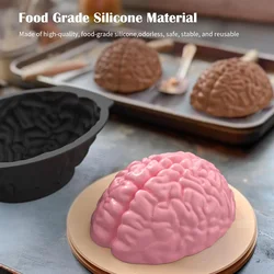 Silicone Brain Mold - Realistic Human Brain Cake Mold  for Halloween Fondant Candy Chocolate Jelly or Pudding