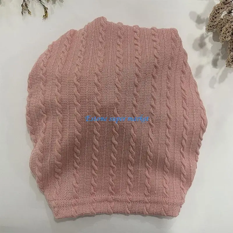 

090B Baby Hat Turban Bow Knitted Beanie Cap Headwrap Newborn Soft Cotton Solid Color Bonnet Infant Kids Headwear Gifts