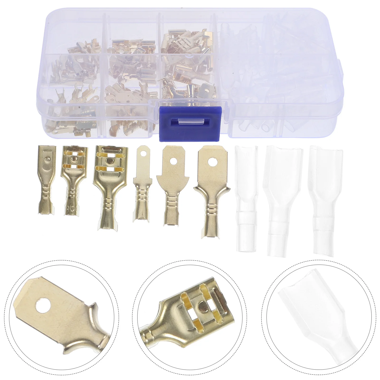 

1Set Spade Connector Electrical Insulated Crimp Connector Kit Assortment for Automotive Speaker Terminal Wire Connections