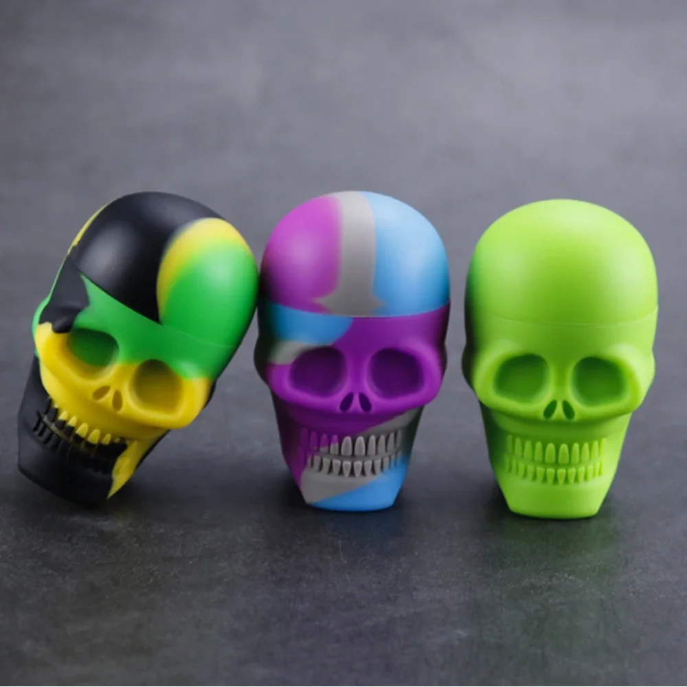 20Pcs 3ml/15ml Silicone Jar Skull Shape Container Bottle Cream Jars Oil Storage Box Makeup Cosmetic Smoking Accessories