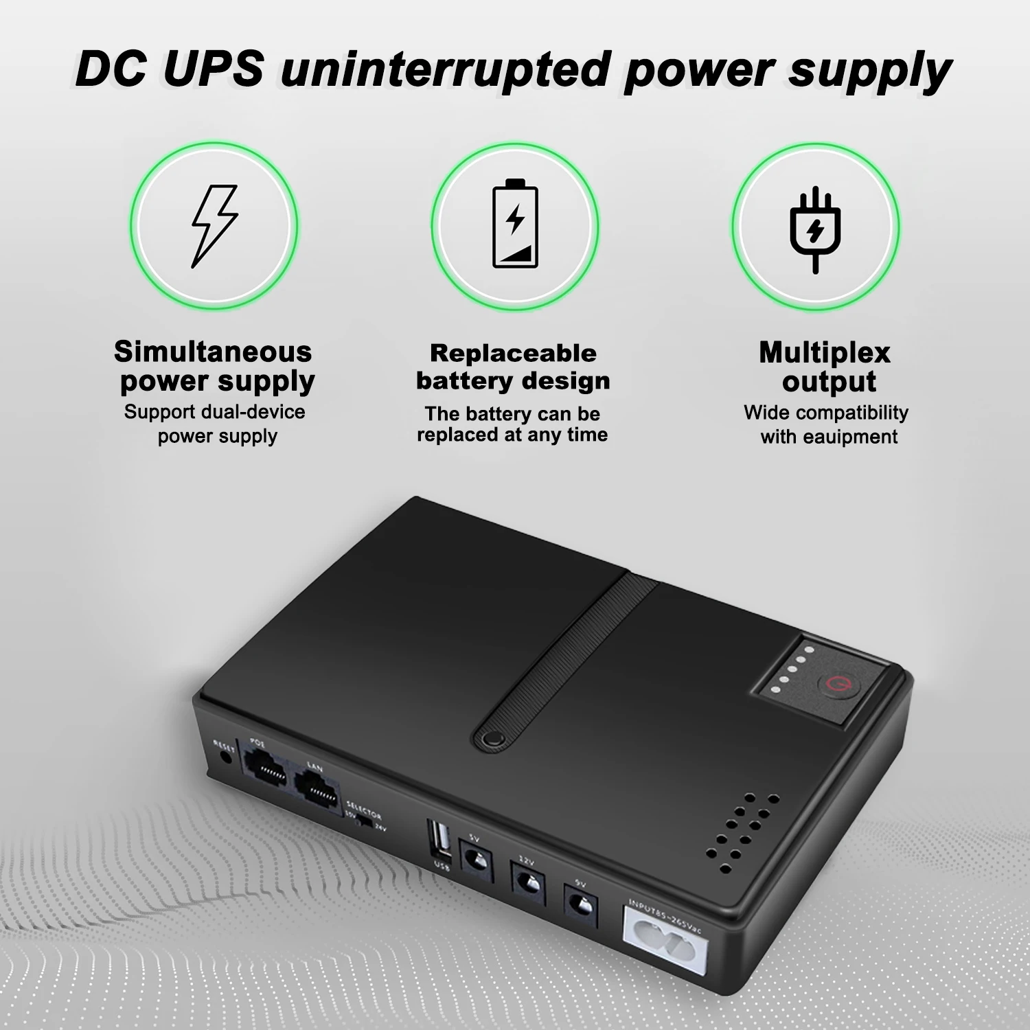 DC UPS No Battery 18W Router 5V9V12V Optical Modem Monitor Phone Backup Uninterruptible Power Supply Portable Mini UPS