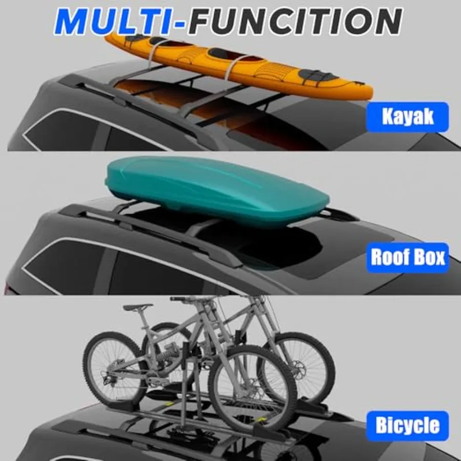 혼다 오디세이 2011-2017 호환 루프랙 사이드 레일 크로스바 4개, 블랙 루프 레일, 짐을 안전하게 운반하기 위한 제품