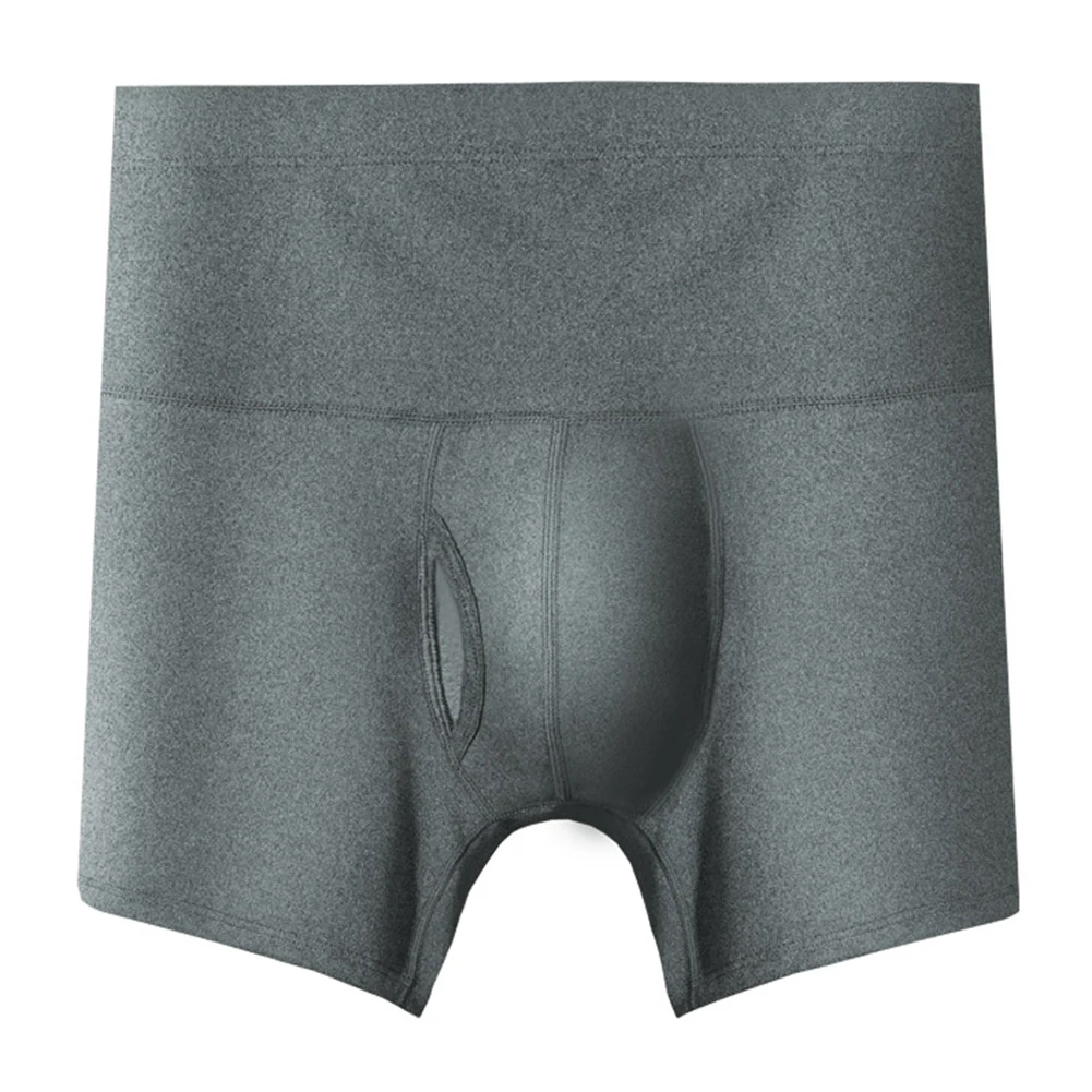 Comfortable Men\'s High Waist Boxer Briefs with Breathable Pouch Soft Polyester Spandex Underwear Trunks for Extended Wear