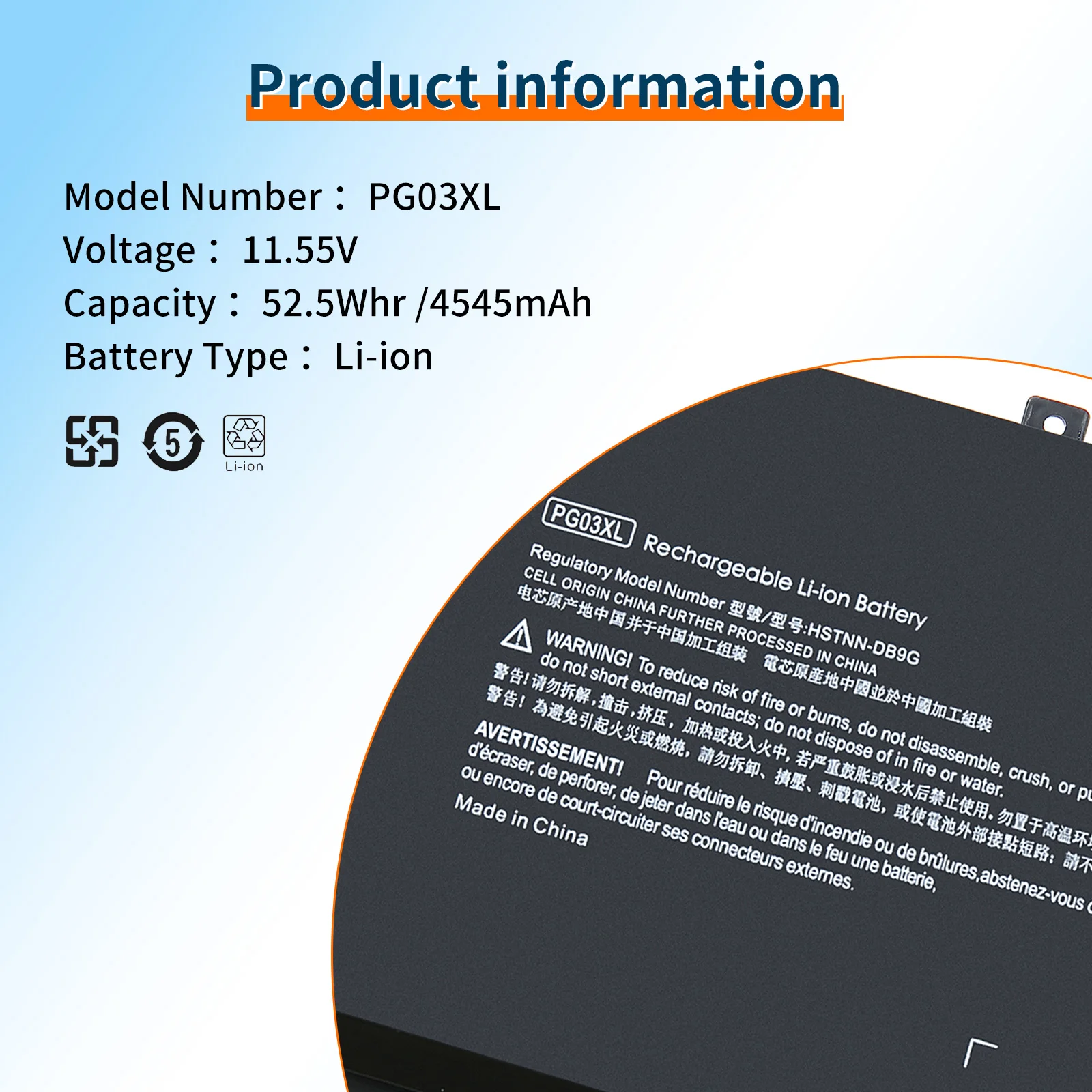 BVBH-batería PG03XL para ordenador portátil HP Pavilion Gaming 15-DK dk0003nq 15-dk0020TX 15-ec 15-ec0000 OMEN 5X FPC52 Series HSTNN-OB1I