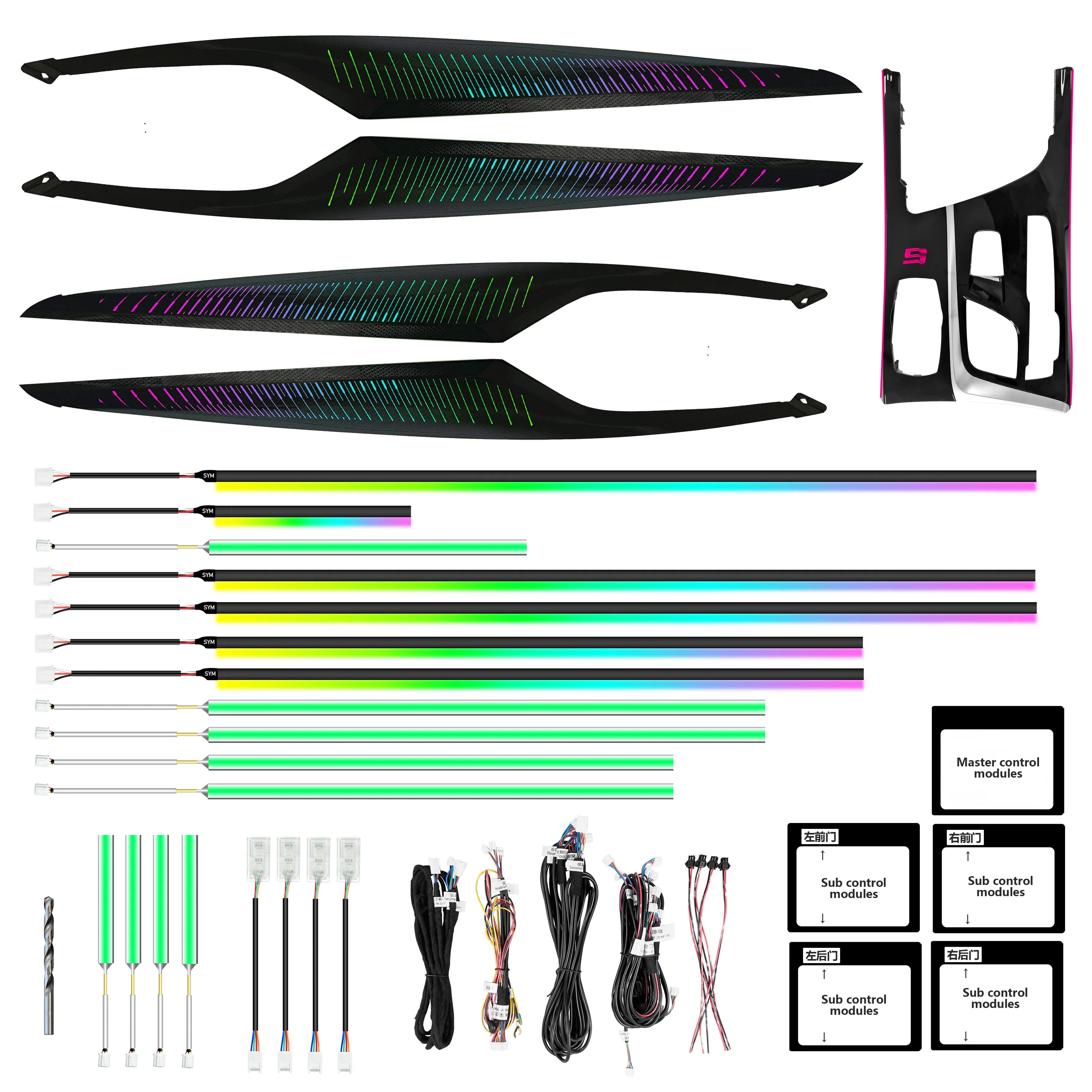 

For BMW 5 Series G30 G31 G38 2018 Ventilation Bar Decoration Accessories Upgraded Symphony LED Interior Environment Light