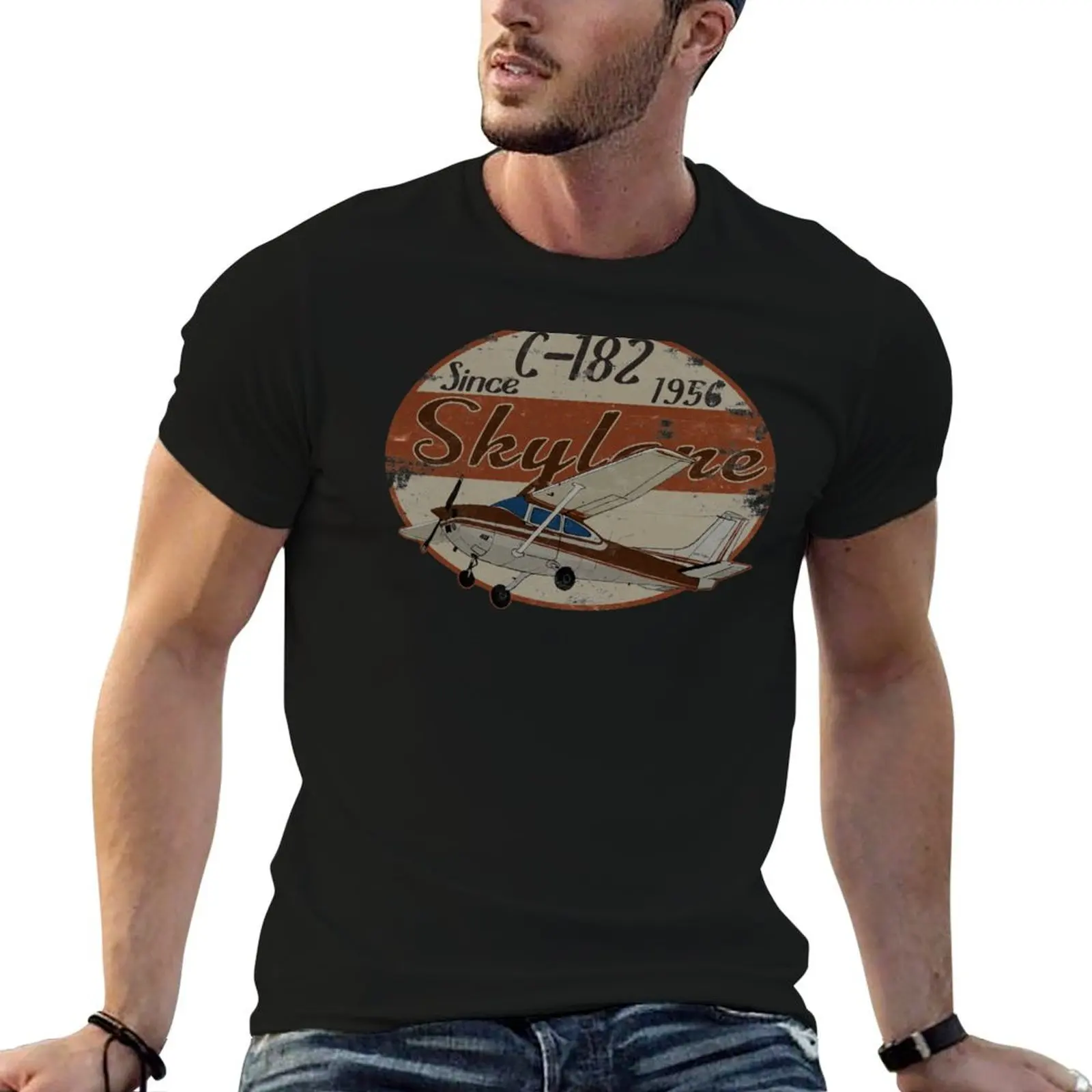 

Cessna t 1956 anime T-Shirt 182 luxury shirt Retro Skylane Since t Vintage Design oversize shirts man