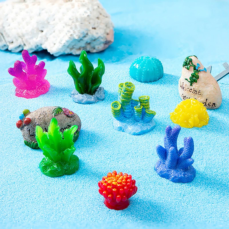 Colorful Resin Aquarium Mini Artificial Coral Shell Reef Landscape Fish Tank Underwater Ornament Aquarium Accessories