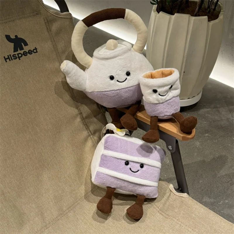 Adorable Tea Set Plush Toys Stuffed Cute Teapot Teacup Cream Cake Kawaii Decor Great Gift Birthday Party Afternoon Tea Props