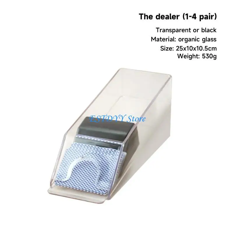 G6DE 4/6-Deck Clear Blackjacks Dealing Shoe Playing Card Shuffler for Dealing Decks