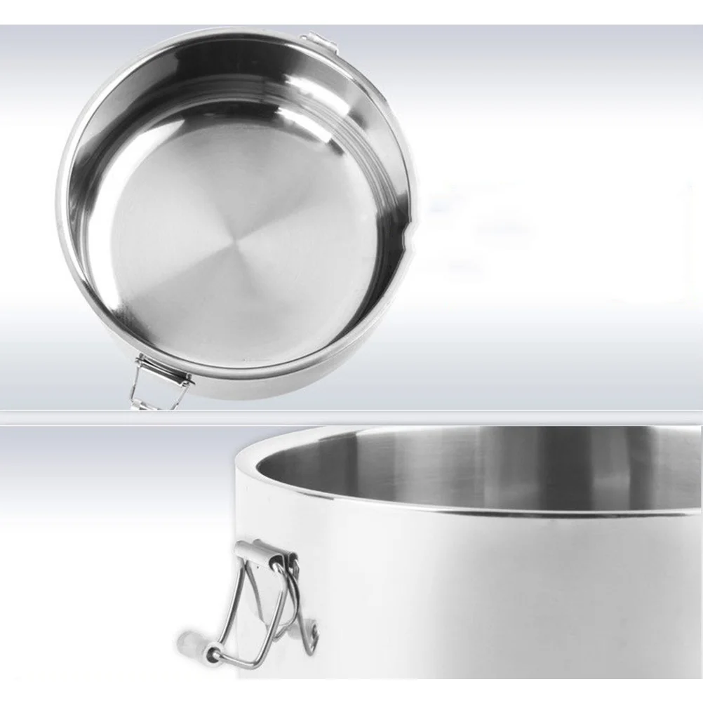 

Portable Double Layer Stainless Steel Insulated Lunch Box 14cm Food Container Spill Proof Thermal Lunch Box for Students Staff