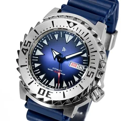 RDUNAE Monster Watch For Men Blue New Diver Men's Mechanical NH36 Movement Sapphire Glass Automatic Watch brand Waterproof Clock