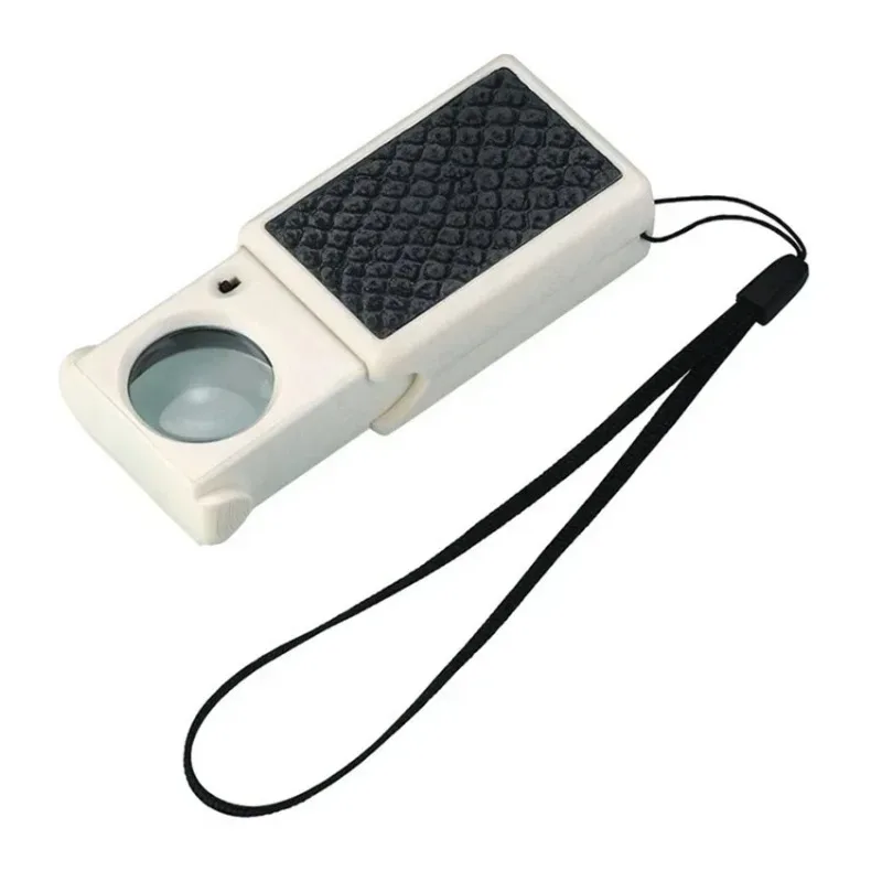 5PCS 45x 25mm Portable Magnifying Glass with Light LED Ultraviolet Money Detector Diamond Jewelry Loupe Magnifier Helping Hands