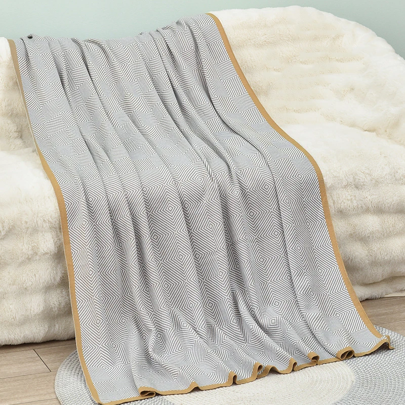 

Light Luxury Leisure Knitted Blanket Nordic Style Air Conditioning Quilt Office Nap Aviation Rug Warm Non Pilling Comfortable