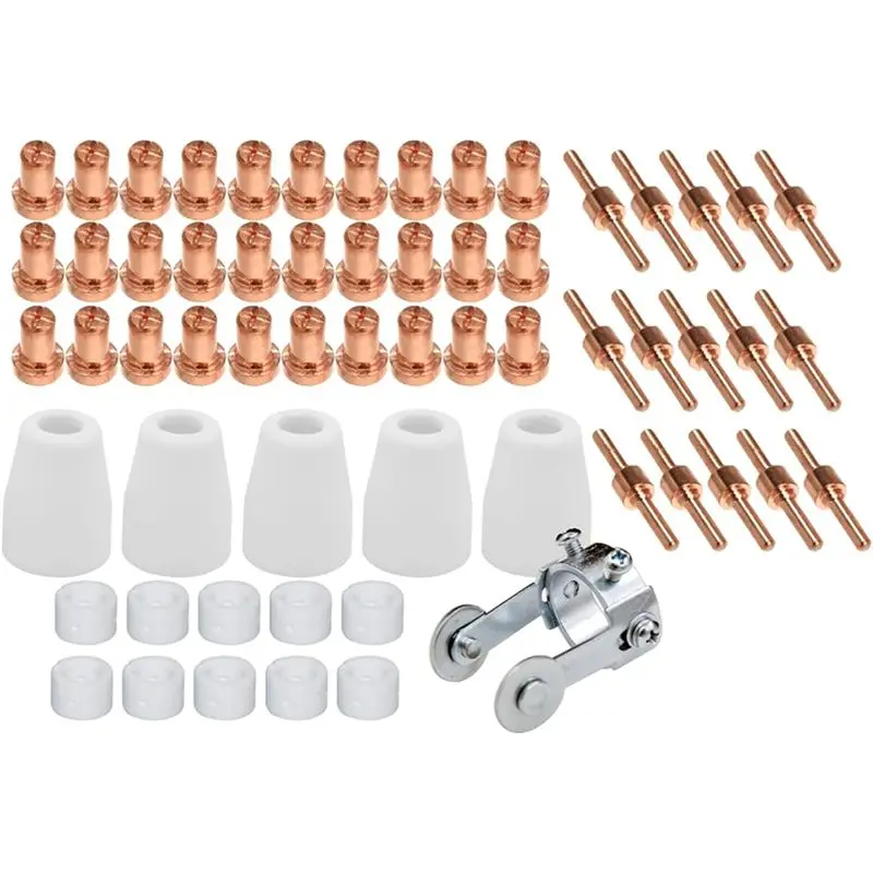 PT31 61Pcs Plasma Cutting Consumables Includes PT-31 Roller Guide Fit CUT-40 CUT-45 CUT-50D JG-40 CT-312 Nozzle Electrode-B61B