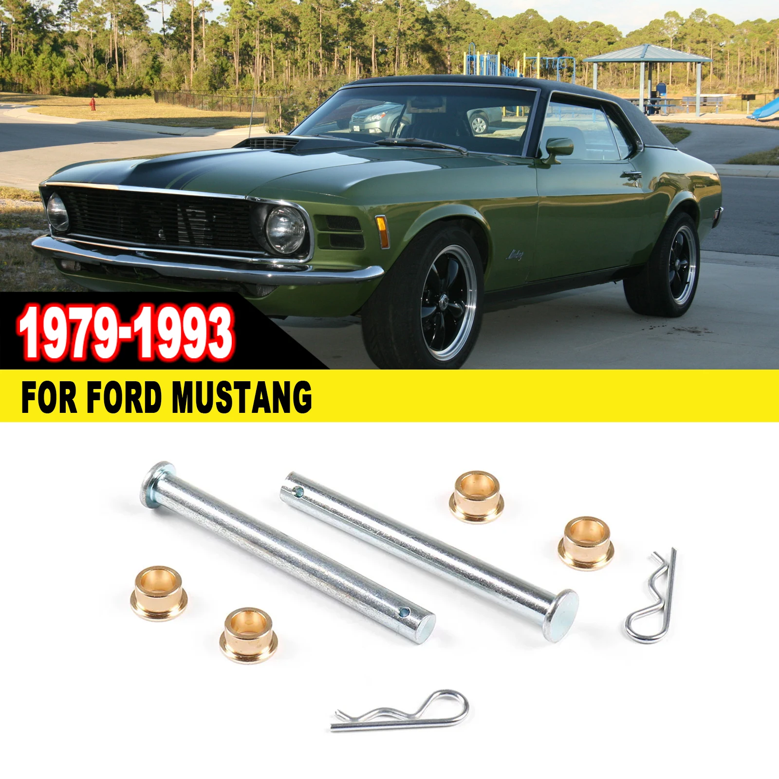 Door Hinge Pin Pins Kit w/ bushings For 1979-1993 Mustang Bushing Replace Automobile Hardware Accessories