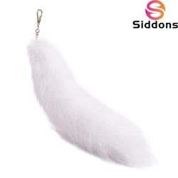 Cute Wolf Fox Tail Fur Car Keychains For Women Men Pompom Pendant Key Ring Holder Fluffy Keychain Accessories