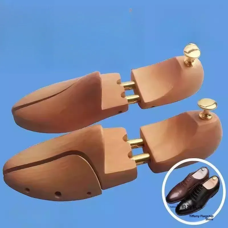 調節可能な革製シューキーパー-木製シューストレッチャー-しわ防止-高級無垢材-蓮の木-シューサポート-家庭用