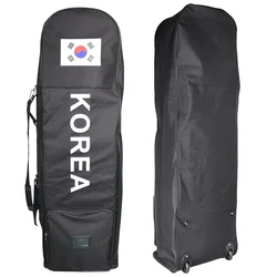 Korean Flag Pattern Golf Travel Bag With Wheels Detachable Shoulder Straps Foldable Golf Club Travel Cover Golf Aviation Bag