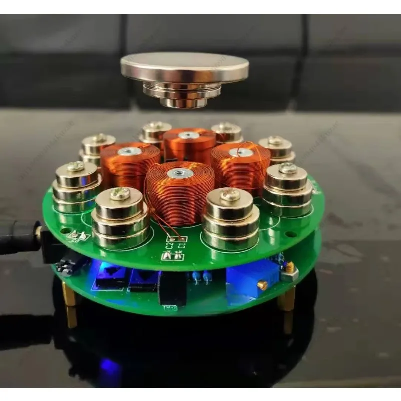 プッシュダウン式磁気浮上キット-diy-サスペンション電子工作学習、バラ部品と完成品のシミュレーション