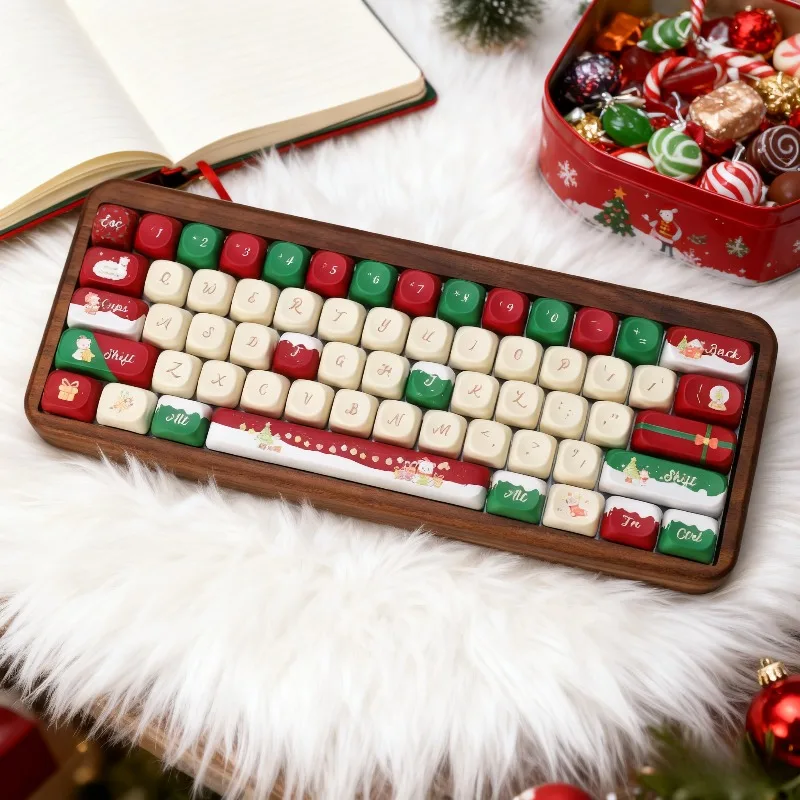 

Christmas Bear Keycaps Custom KOA Profile Key Cap Sublimation Cartoon Anime Cute Point KeyCap for Gamers DIY Mechanical Keyboard