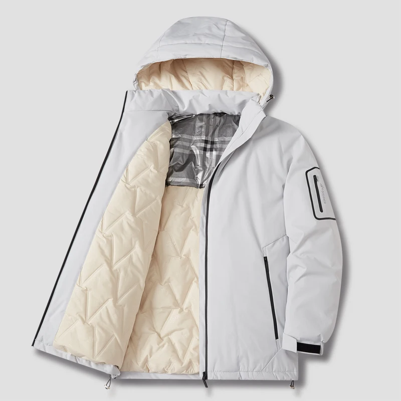 Men's padded jacket, plus-size loose casual hardshell jacket, trendy hooded sports bread suit, graphene warm padded jacket