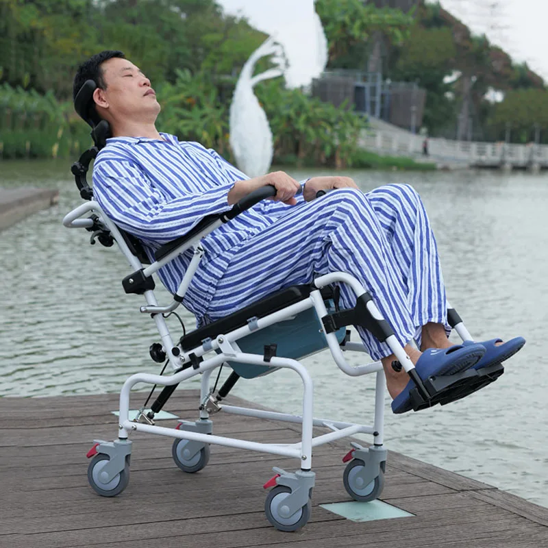 المعاقين المسنين كرسي حمام محمول دش ومرحاض كرسي بلا ظهر قابل للطي ساونا خطوة مايندر في الهواء الطلق المعادن Cabeceros أثاث المنزل #3