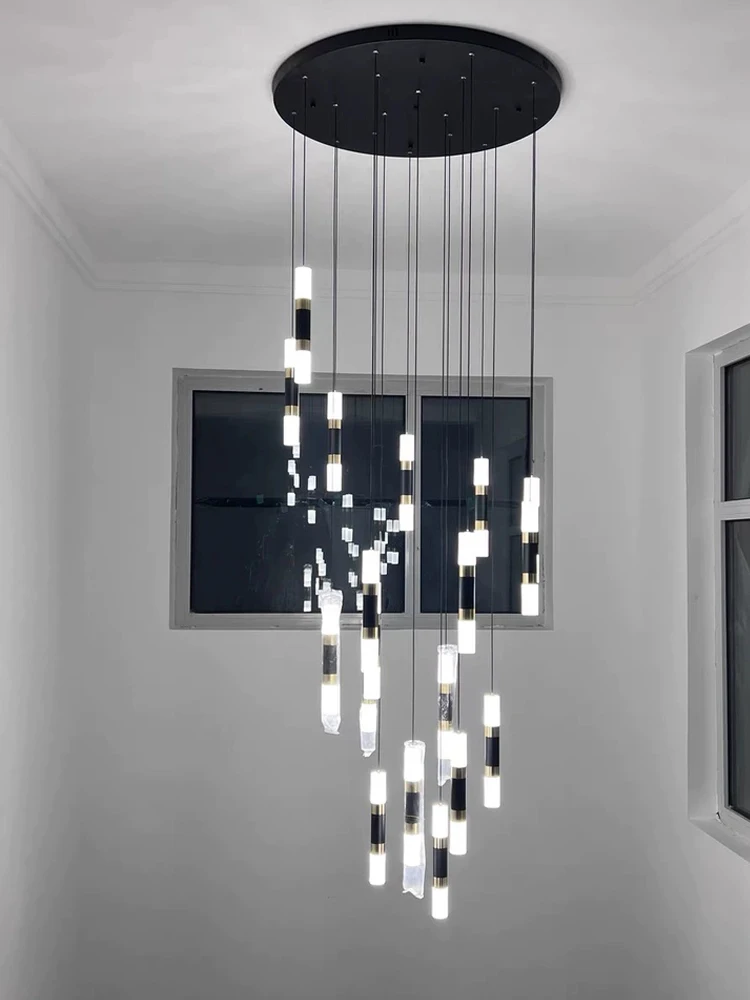 

Modern LED Pendant Lights Stairway Lamp Dining Table Pendant Lighting Minimalism Home Decorative Lighting Stair Long Chandelier